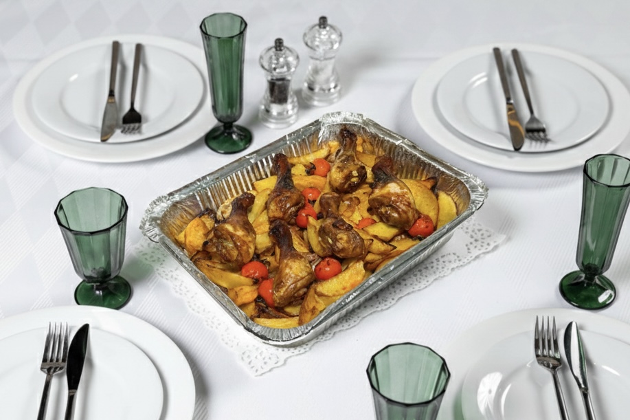 IMG_8154 Куриные голени в азиатской глазури с гарниром из запечёных долек картофеля и яблок 1800 г. — изображение 1