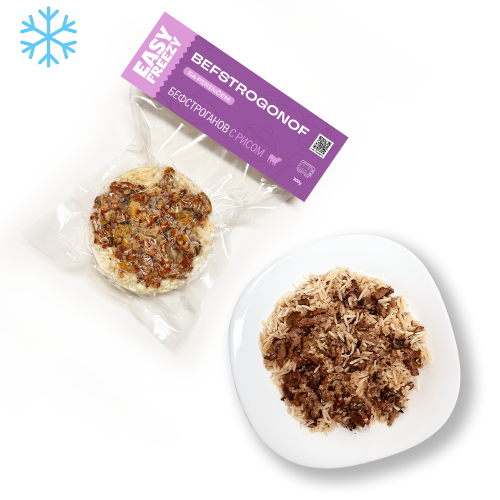 Befstroganov.s.risom.1 Бефстроганов с рисом 300 г. (замороженные) — изображение 1
