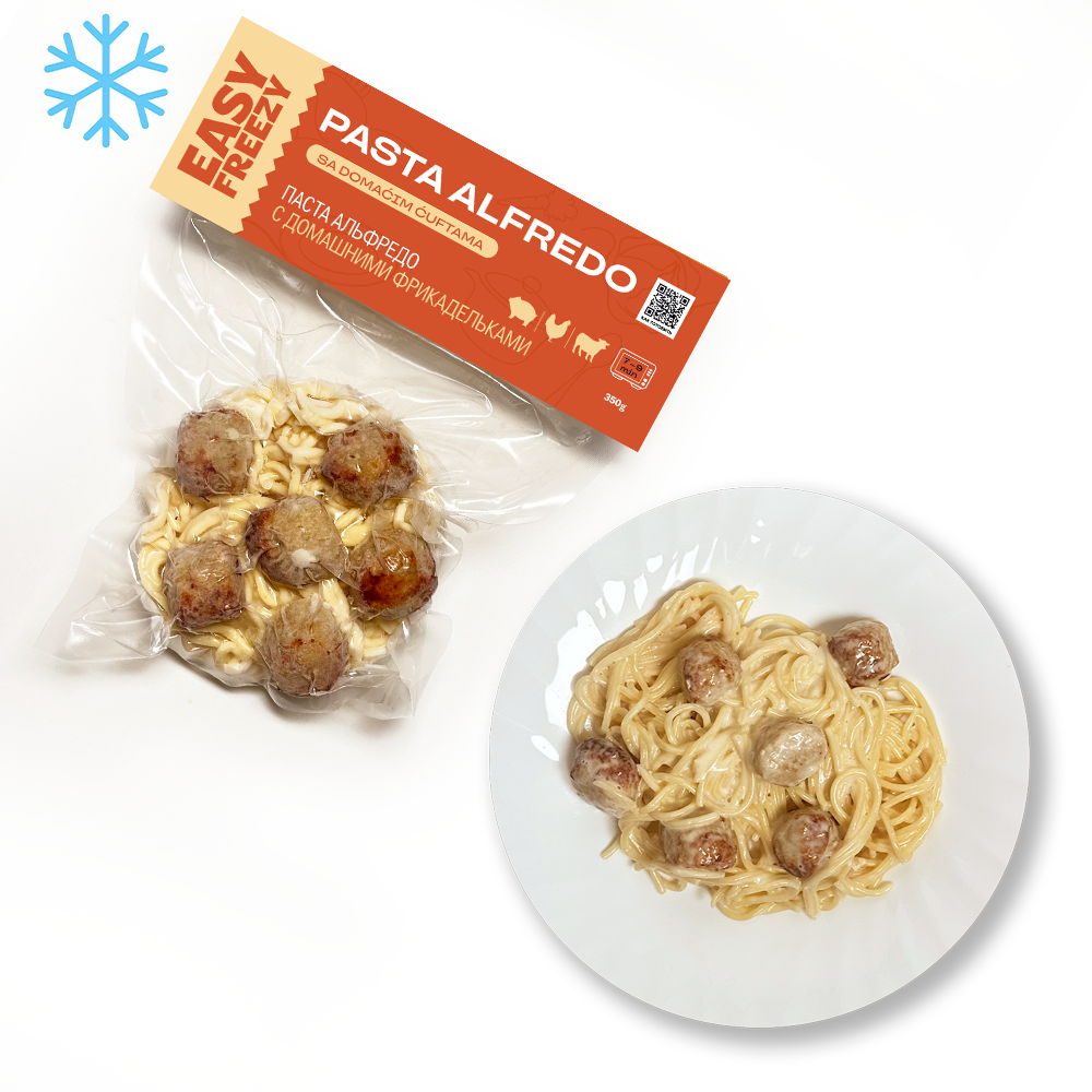 Pasta.Alfredo.s.domashnimi.frikadelkami.2 Паста Альфредо с домашними фрикадельками 350 г — изображение 1
